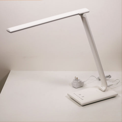 Luke LED White Desk Lamp Touch Dim USB Port