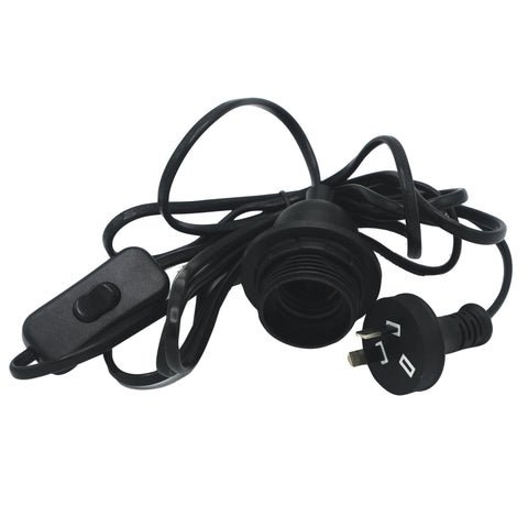 Flex and Plug switch E27 lampholder Black set