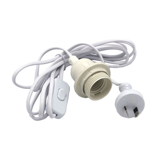 Flex and Plug Switch E27 Lampholder White Set