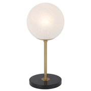 Oliana 25 Table Lamp Black Antique Gold and Alabaster