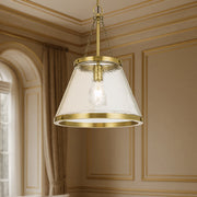 Olmont Gold / Textured Clear Glass Pendant E27