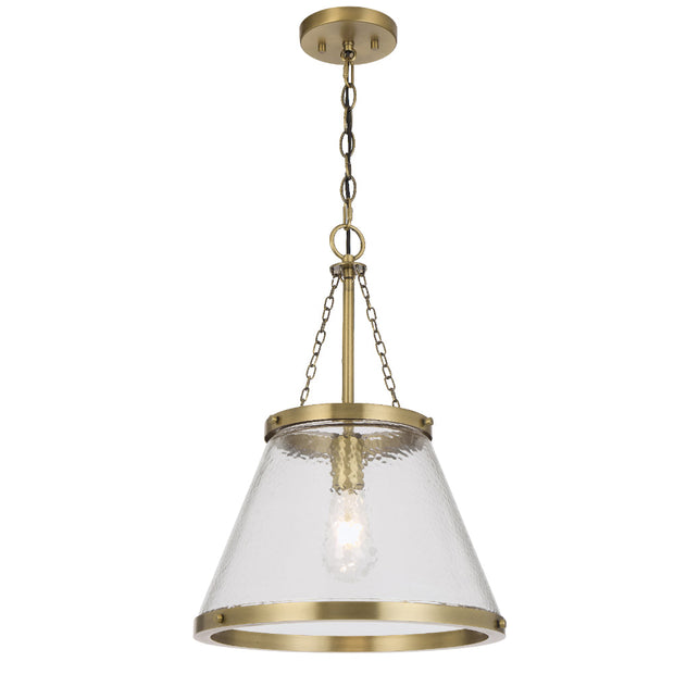 Olmont Gold / Textured Clear Glass Pendant E27