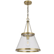 Olmont Gold / Textured Clear Glass Pendant E27