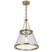 Olmont Gold / Textured Clear Glass Pendant E27
