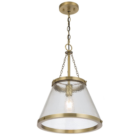 Olmont Gold / Textured Clear Glass Pendant E27