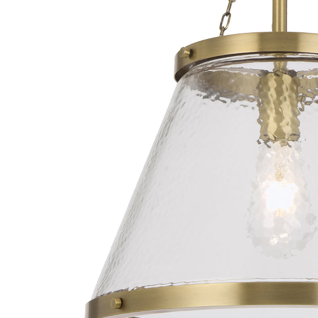 Olmont Gold / Textured Clear Glass Pendant E27