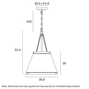 Olmont Gold / Textured Clear Glass Pendant E27