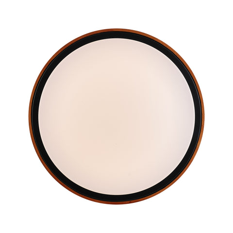 ORLIN 12w LED CCT 3Step Dimmable Black and Walnut Trim Round Oyster