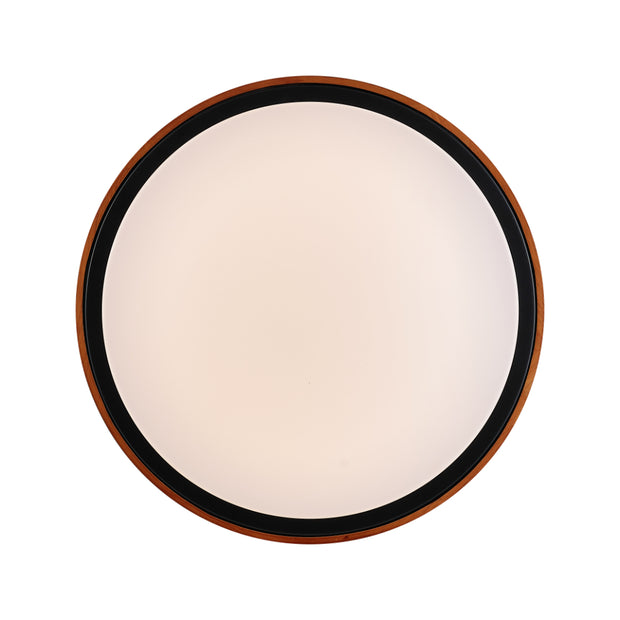 ORLIN 12w LED CCT 3Step Dimmable Black and Walnut Trim Round Oyster
