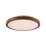 ORLIN 12w LED CCT 3Step Dimmable Black and Walnut Trim Round Oyster
