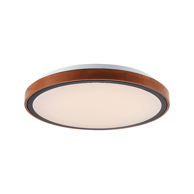 ORLIN 12w LED CCT 3Step Dimmable Black and Walnut Trim Round Oyster