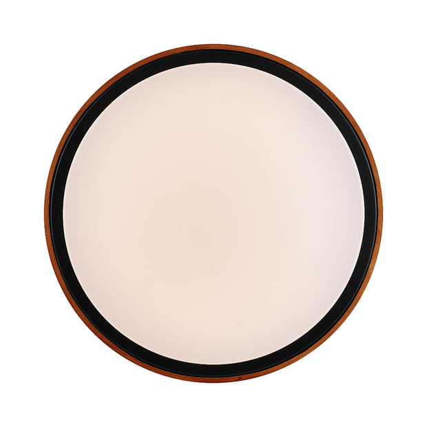 ORLIN 24w LED CCT 3Step Dimmable Black and Walnut Trim Round Oyster