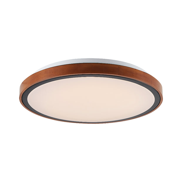 ORLIN 24w LED CCT 3Step Dimmable Black and Walnut Trim Round Oyster