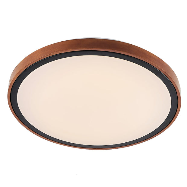 ORLIN 36w LED CCT 3Step Dimmable Black and Walnut Trim Round Oyster
