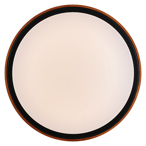ORLIN 36w LED CCT 3Step Dimmable Black and Walnut Trim Round Oyster