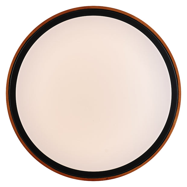 ORLIN 36w LED CCT 3Step Dimmable Black and Walnut Trim Round Oyster
