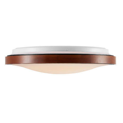 ORLIN 36w LED CCT 3Step Dimmable Black and Walnut Trim Round Oyster