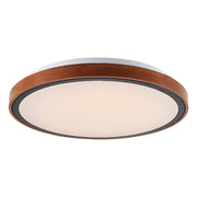 ORLIN 36w LED CCT 3Step Dimmable Black and Walnut Trim Round Oyster