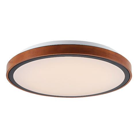 ORLIN 36w LED CCT 3Step Dimmable Black and Walnut Trim Round Oyster