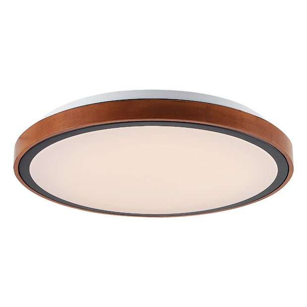 ORLIN 36w LED CCT 3Step Dimmable Black and Walnut Trim Round Oyster