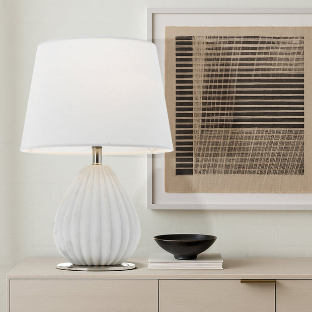 Orson Table Lamp Marble With White Shade