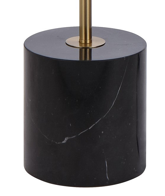 Domez Floor Lamp Black Marble and Antique Gold