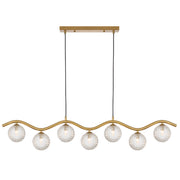 ORTON 7xG9 Antique Gold with Clear Prism Glass Ball 1150mm Pendant