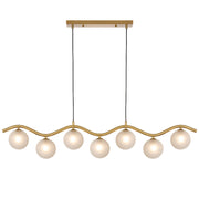 ORTON 7xG9 Antique Gold with Frost Tear Glass Ball 1150mm Pendant