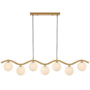 ORTON 7xG9 Antique Gold with Opal Matt Glass Ball 1150mm Pendant