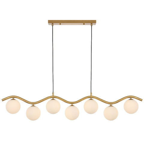 ORTON 7xG9 Antique Gold with Opal Matt Glass Ball 1150mm Pendant