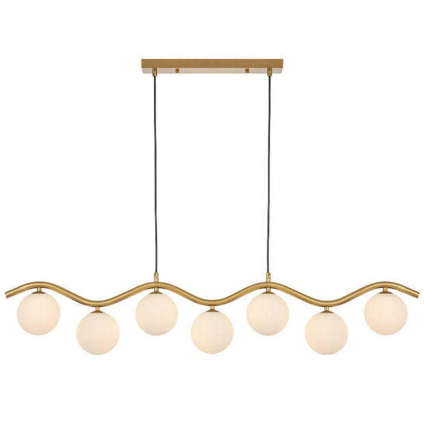 ORTON 7xG9 Antique Gold with Opal Matt Glass Ball 1150mm Pendant