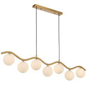 ORTON 7xG9 Antique Gold with Opal Matt Glass Ball 1150mm Pendant