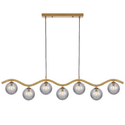ORTON 7xG9 Antique Gold with Smoke Glass Ball 1150mm Pendant