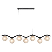 ORTON 7xG9 Black with Frost Tear Glass Ball 1150mm Pendant
