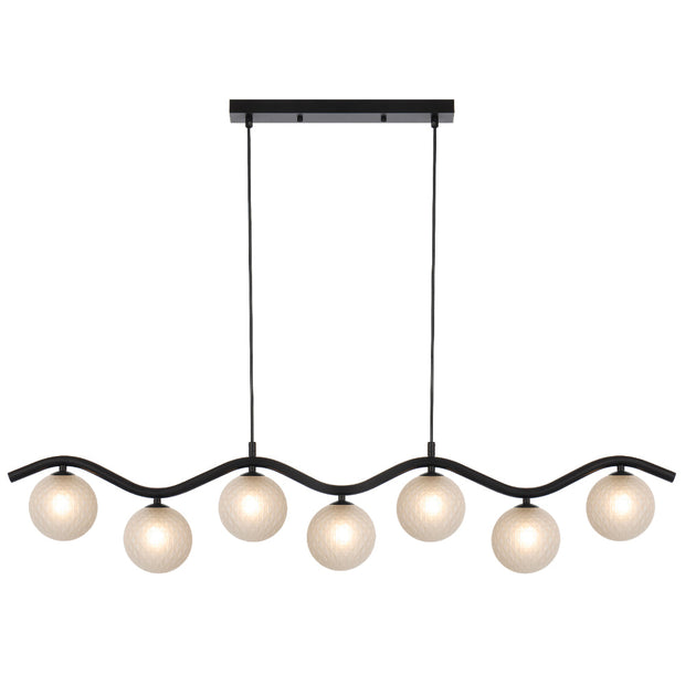 ORTON 7xG9 Black with Frost Tear Glass Ball 1150mm Pendant