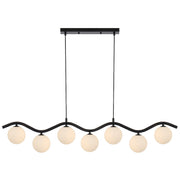 ORTON 7xG9 Black with Opal Matt Glass Ball 1150mm Pendant