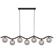 ORTON 7xG9 Black with Smoke Tear Glass Ball 1150mm Pendant