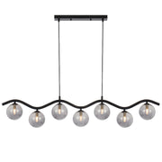ORTON 7xG9 Black with Smoke Glass Ball 1150mm Pendant