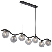 ORTON 7xG9 Black with Smoke Glass Ball 1150mm Pendant