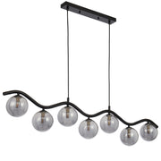 ORTON 7xG9 Black with Smoke Glass Ball 1150mm Pendant