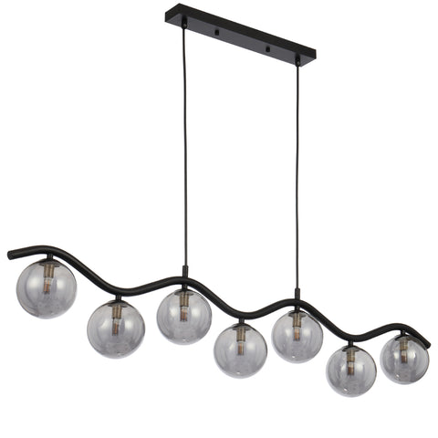 ORTON 7xG9 Black with Smoke Glass Ball 1150mm Pendant