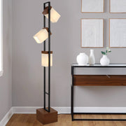 Osada 3lt Floor Lamp Black, Walnut and Ivory