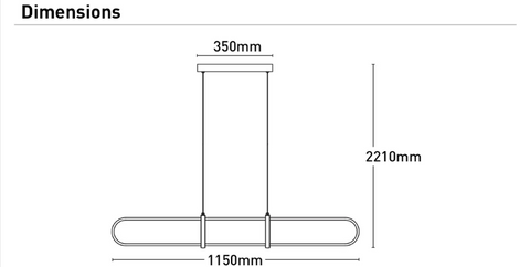 ODIN 30w LED CCT Dimmable Black Crosspiece Pendant