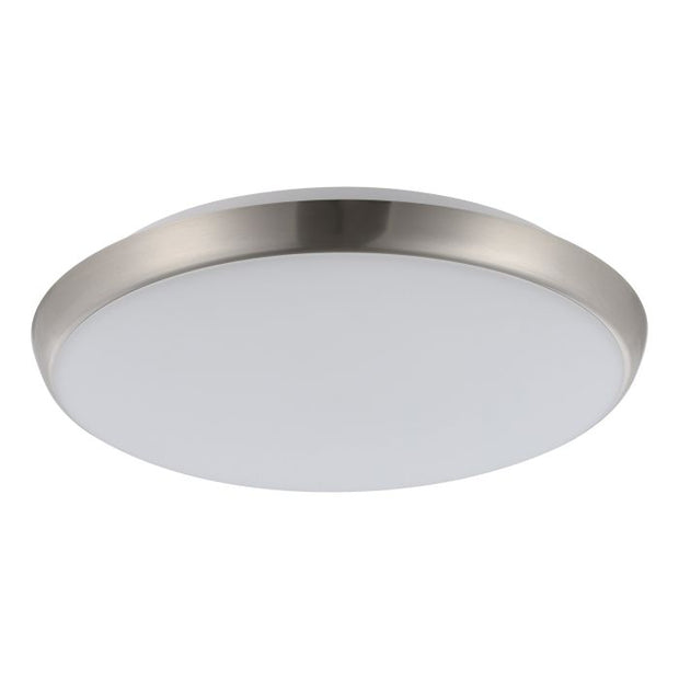 Ollie 2 250mm Oyster 12w/15w CCT LED Satin Nickel Trim