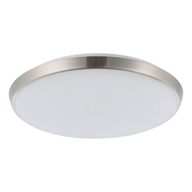 Ollie 2 300mm Oyster 18w/25w CCT LED Satin Nickel Trim