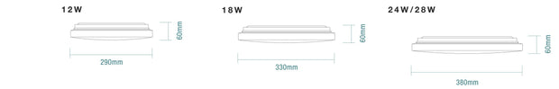 Orbit 380mm LED Oyster Light 28w CCT