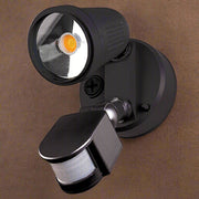 Otto II 12w LED Single Exterior Floodlight Black with Sensor