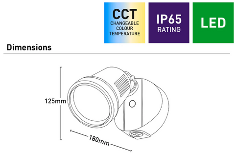 Otto II 12w LED Single Exterior Floodlight White