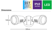 Otto II 2x12w LED Twin Exterior Floodlight Silver