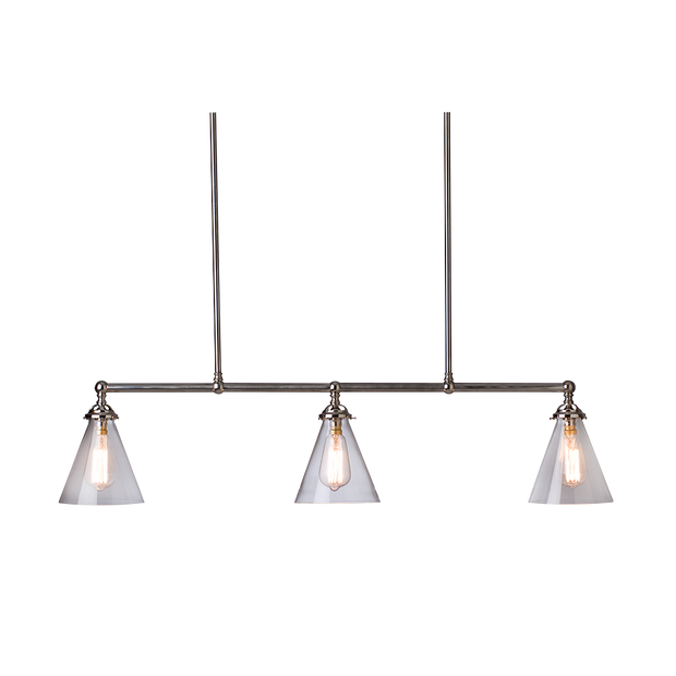 P-TWICK3S-G2GS-AN+S1017-C Twickenham 3lt Pendant Antique Nickel with Clear Glass Shades